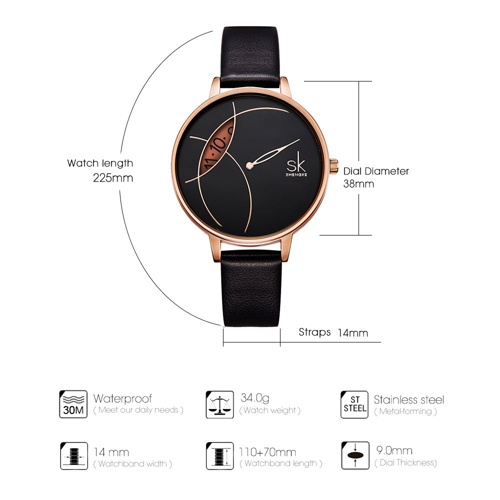 Women's Watch Women's Fashion Creative Mesh Strap Women's Watch Simple Niche Brand Watch