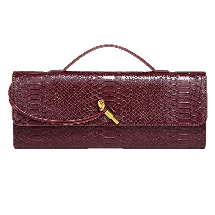 Women&#039;s Evening Bag In Hand Retro Stone Pattern Chinese Baguette Bag Organ All-match Single Shoulder Oblique